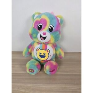 Care Bears Good Vibes 14"‎ Plush Smiling Bear Rainbow Stuffed Toy